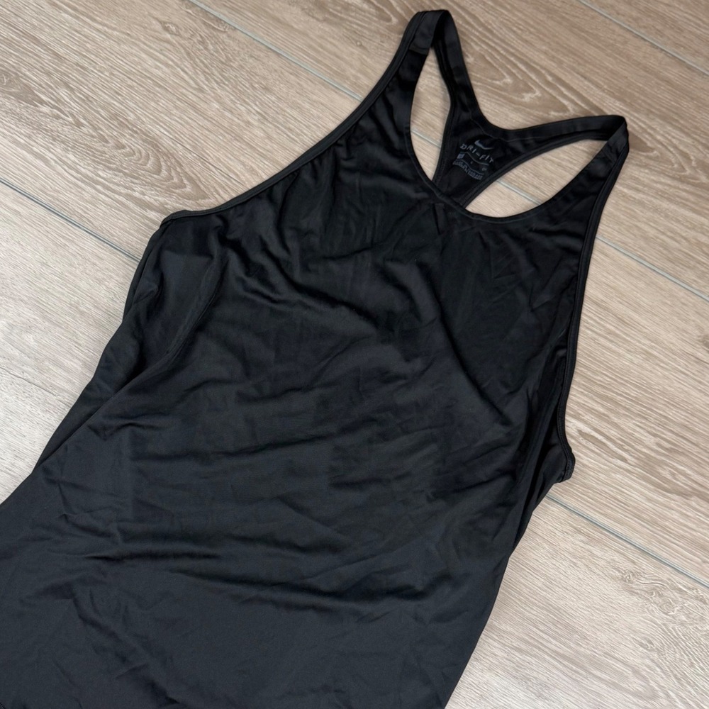 Nike Womens Tank Top Dri-Fit Racerback Running Activewear Black Small